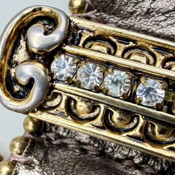 Vintage 90s Streats Ahead Leather Belt with Rhinestones Glam Western Cowgirl New main image 8